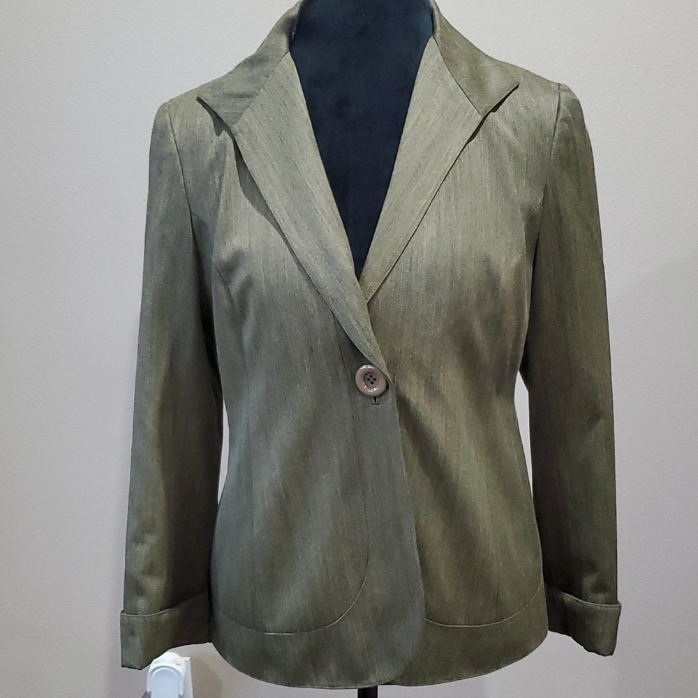 Lafayette 148 new york soft green grey wool blend blazer